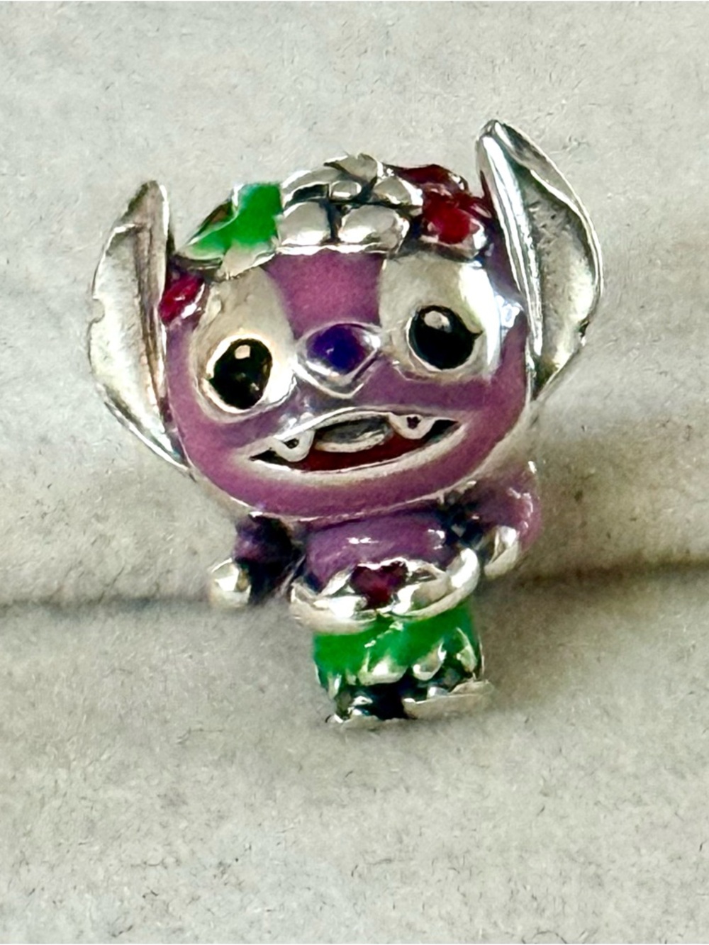 Pink Enamel Lilo and Stitch Character Charm fit Pandora bracelets